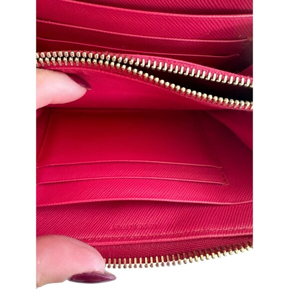 PRADA Peonia Saffiano Logo Long Zip Clutch Wallet - Picture 9 of 9